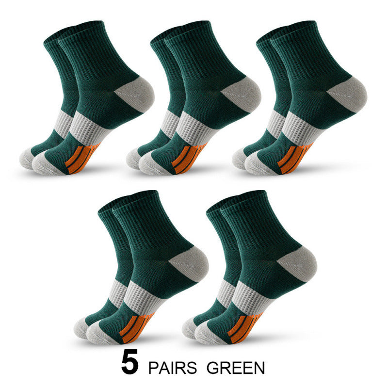 Men's Middle Tube Socks Color Matching Sports Basketball Socks